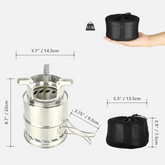 Mastiff GearsĀ® Lightweight Camping Stove, Stainless Steel Backpacking Stove (Small-5.25 Diameter)